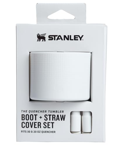 Image of STANLEY Quencher Boot and Straw Cover Cap | Anti-Slip Silicone Protector for 20 & 30 oz Tumbler with Handle | Accessory Set for Stainless Steel Drinking Cup | Pale Stone