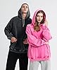 LE VONFORT Womens Oversized Hoodies Unisex Casual Hooded Sweatshirts Vintage Wash Cotton Mens Pullover Tops, Bridal Rose, Medium #3