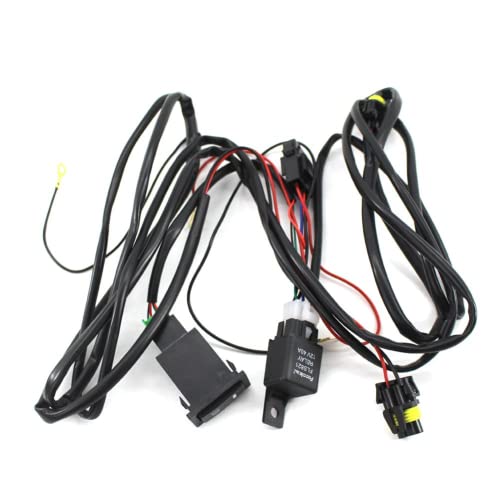 NOBRANDS Kit de cableado del Interruptor de luz antiniebla-12V Motores Generales cableado Luces LED Interruptor de Encendido/Apagado de luz antiniebla Arnés Kit de relé de fusibles Cover
