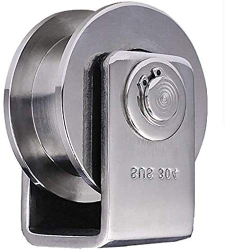 Furniture Caster Wheels,Swivel Castors,Sliding Gate Roller H-Type Groove Wheel 2PCS 2 Inch Heavy Duty Rigid Caster with Bracket for Patio Doors Rolling Industrial Machinery Max Loading Capacity 1323lb