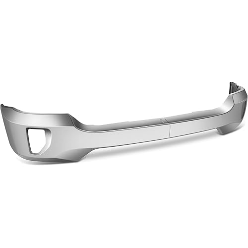 DNA MOTORING BUMP-F-CS16-FB-03-CH Front Bumper with Fog Light Holes Compatible with 2016-2018 Chevy Silverado 1500/2019 Silverado 1500 LD, Chrome