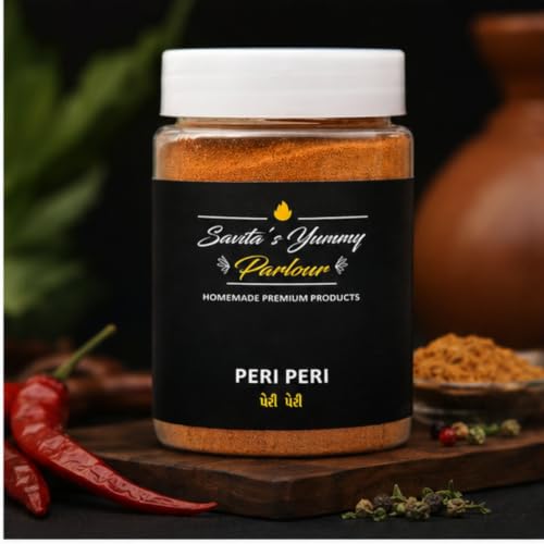 Image of Savita's Yummy Parlour Peri Peri Masala - 100g | Homemade Premium Spice Blend | Tangy & Spicy Seasoning for Fries, Popcorn, Pasta, Snacks & More