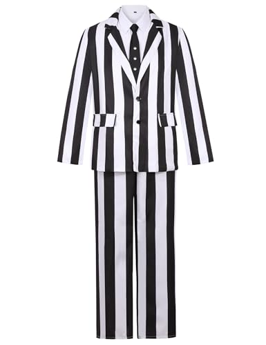 Ziw ZW055XL Adult Halloween Costumes, Black And White Striped Suit thumb #1