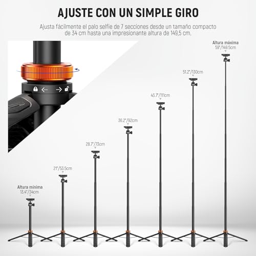 Trípode compatible con iPhone palo selfie para cámara DSLR soporte escritorio NEWER 4