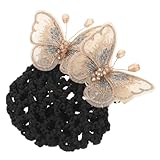BESPORTBLE Tocado de Redecilla para Mujer Cubierta para Moño Decoración de Ala para Pelo Accesorio Pelo para Ballet Gimnasia y Fiestas