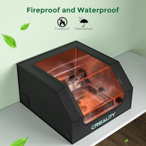 Creality Lasergravierer Gehäuse mit Entlüftung, Laserschneider Schutzabdeckung mit Ventilator und Rohr, flammhemmend und rauchdicht für Creality und andere Lasergraviermaschine (72 * 70 * 40cm)