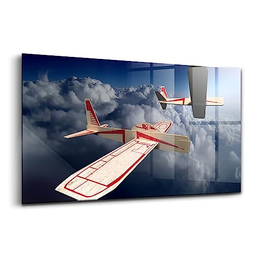 Tableau moderne verre coloré Wallfluent avec système d'art innovant planeurs