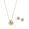 Ross-Simons 14kt Yellow Gold Love Knot Jewelry Set: Necklace and Earrings. 18 inches
