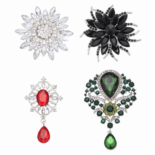 Broches à fleurs strass vintage pour sublimer un bouquet de mariage ou une tenue de soirée