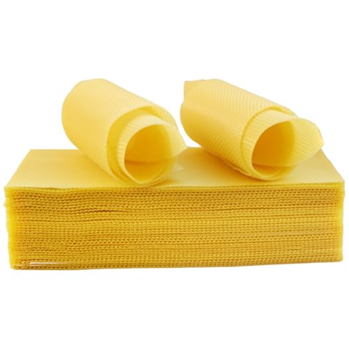 Binnan 10 Piezas de Cera de Abejas de Kit, Base para Nido de Cera de Abejas Nido de Miel, Suministros de Apicultura, Se Pueden Usar para Hacer Velas, 90 mm x 130 mm
