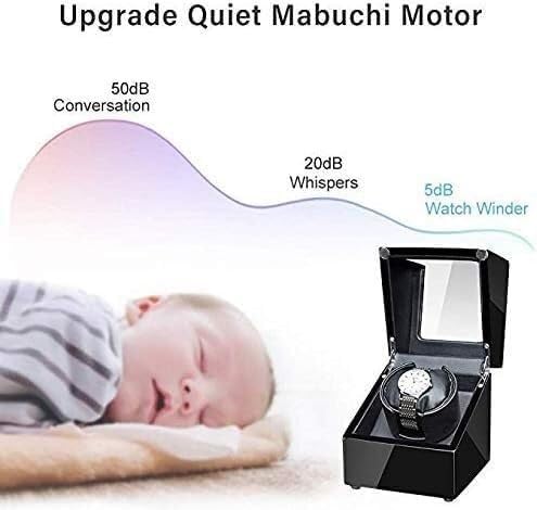 Mechanical Watch Shaker Automatic Winder Box with Quiet Motor and 4 Rotation Modes, Leather Display Case