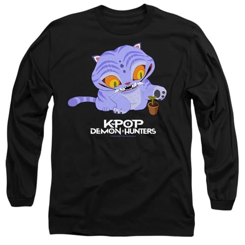 T-shirt Demon Hunters Kpop pour fan de style cartoon derpy en coton noir taille M à manches longues