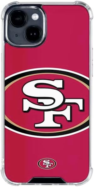 Skinit Clear Phone Case Compatible with iPhone 15 Plus - Officially Licensed NFL San Francisco 49ers Large Logo Design