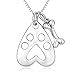 YFN 925 Sterling Silver Polished Hollow Dog Bone Cat Puppy Paw Pendant Necklace (45.3)