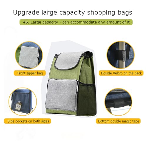 Tragbarer, faltbarer Einkaufswagen mit wasserdichter, abnehmbarer Tasche, großes Fassungsvermögen, Treppensteiger, Einkaufstrolley für einfachen Transport, idealer Lebensmittelträger für Komfort – Bild 7