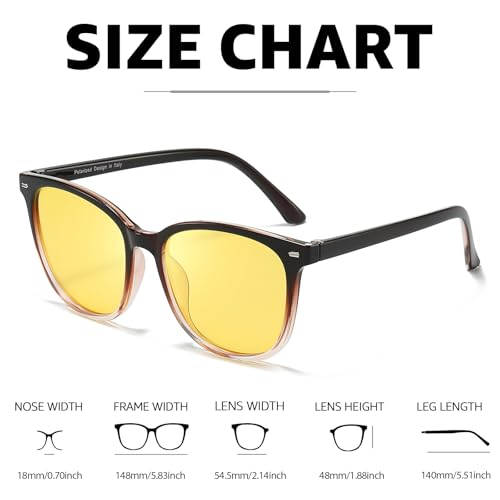 Image of Myiaur Polarized Night Vision Glasses for Women, Anti-Glare Yellow Lens