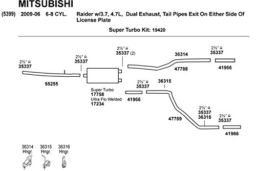 Image of Dynomax 55255 Exhaust Pipe for Dodge Dakota