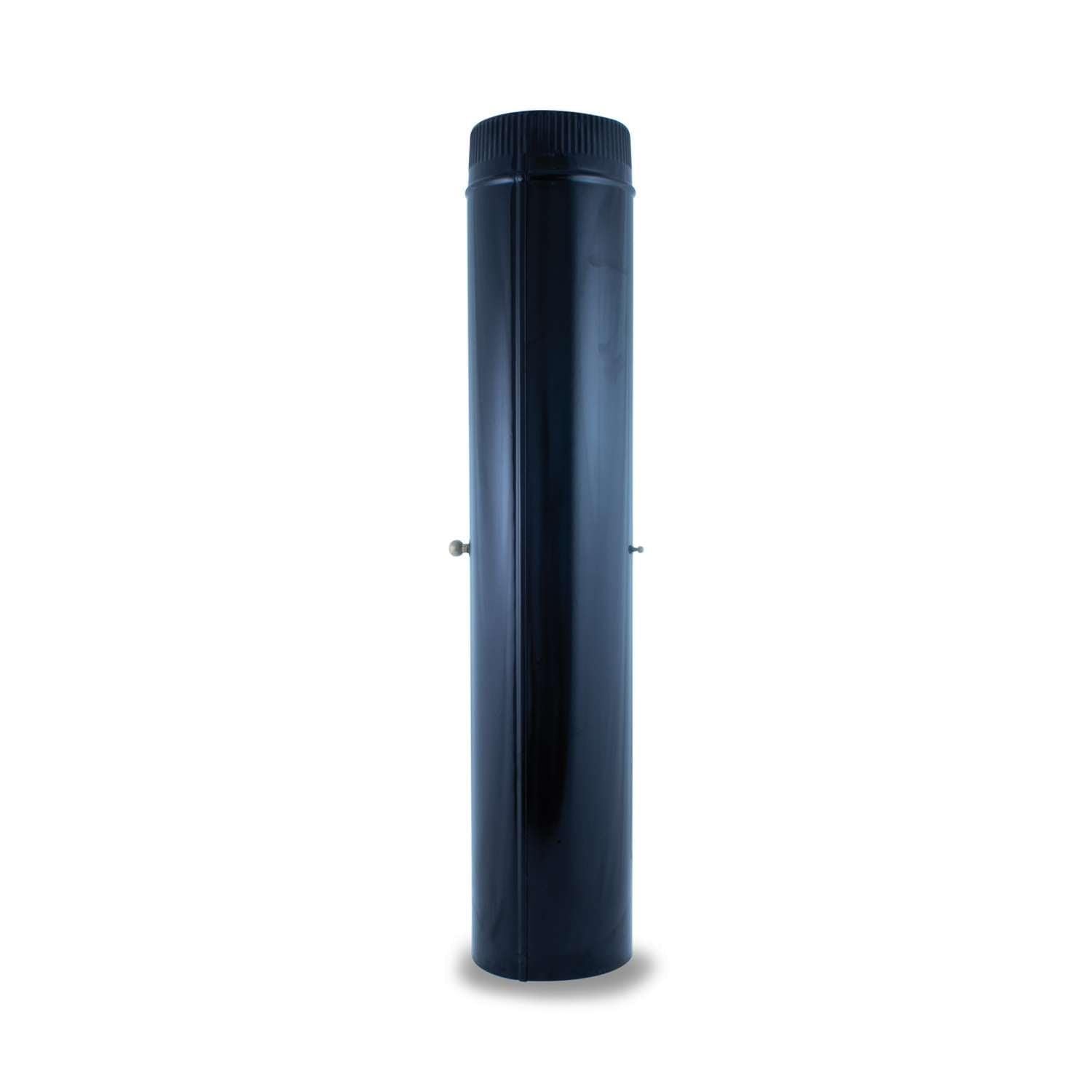 Tubo Chimenea Vitrificado Negro 200mm con Llave de Tiro | Regulación de Humos | 1 Metro | Diseño Premium | Estufa de leña | Calefacción |