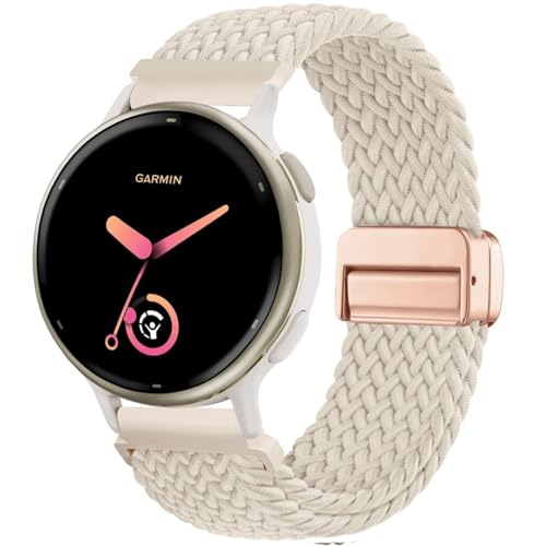 CUNUJIX Bracelet de rechange tressé pour Garmin Vivoactive 6/Vivoactive 5/Vivoactive 3/Venu 2 Plus, 20 mm, magnétique, extensible, en nylon, pour Garmin...
