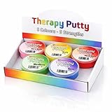 Therapeutische Knete, Premium-Set, 5 Stück, quetschbar, ungiftig, für Handübungen, Anti-Stress, 5 Stärken für Erwachsene und Kinder, 57 g, farbkodierte Behälter