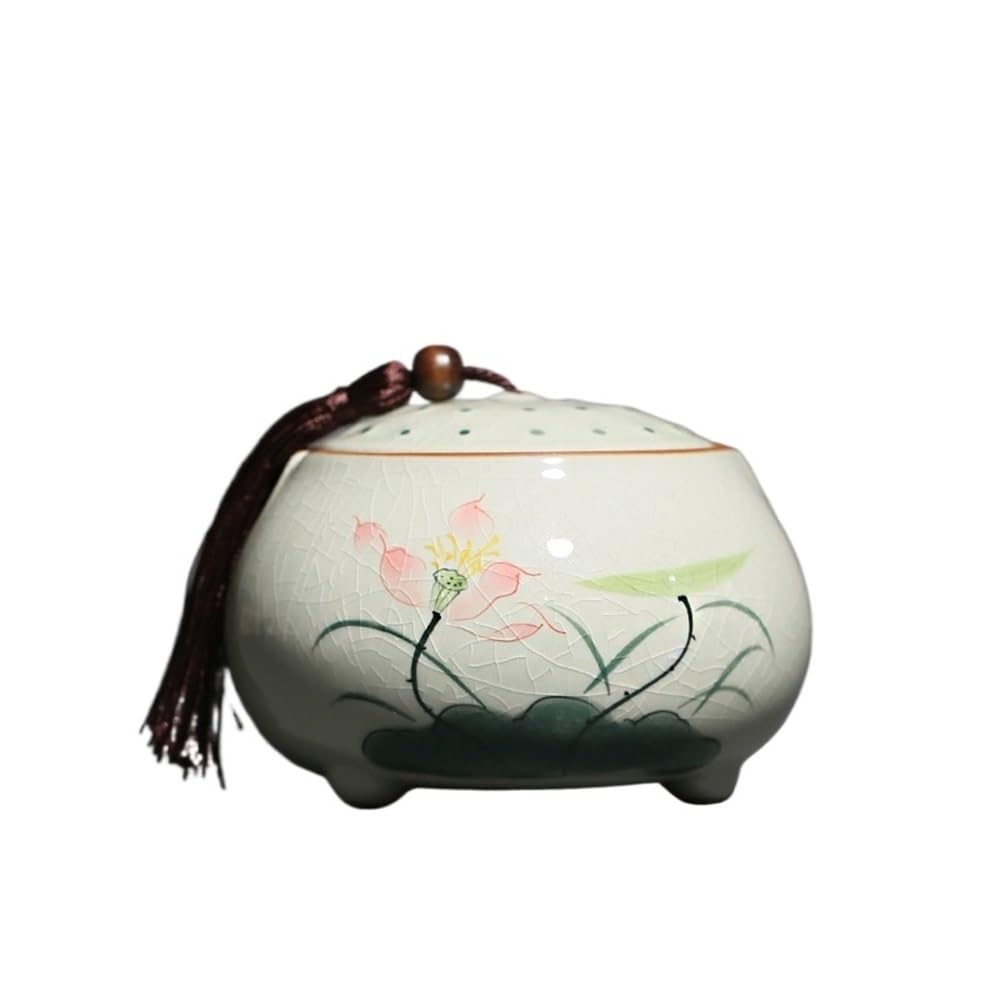 Yang11fan Pink Household Ice Crackle Tea Canister With Lid Storage Tin Practical(Pink)