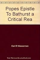 Popes Epistle To Bathurst a Critical Rea B000PZUQFY Book Cover