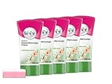 Veet Dusch-Haarentfernungscreme Silky Fresh, Schnelle & Effektive Haarentfernung für unter der Dusche, 5 x 150 ml Tube Mit Schwamm