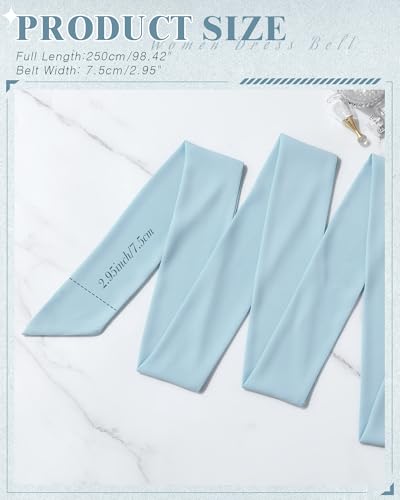 Image of Glitopper Women Chiffon Sash Belt Dress Sash Waist Bridal Wedding Belt 50s Accessories 3'' Wide