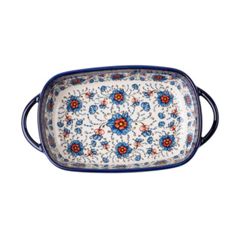 Alipis Cuenco de con Doble Asa para Hornear Fuente para Horno Resistente y Fácil de Limpiar para Ensaladas y Cocina