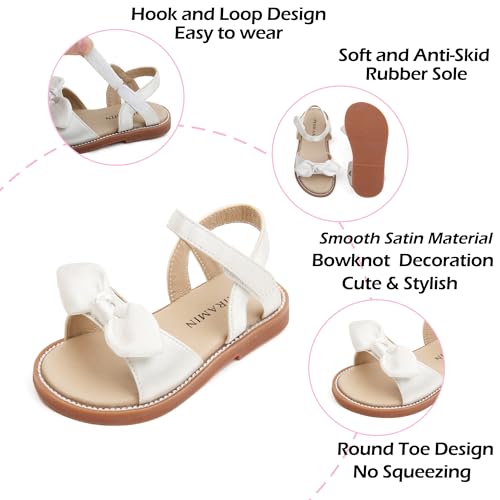 Image of PHIRAMIN Toddler Flower Girl Sandals - Girl Dress Shoes Toddler Little Kid Wedding Party
