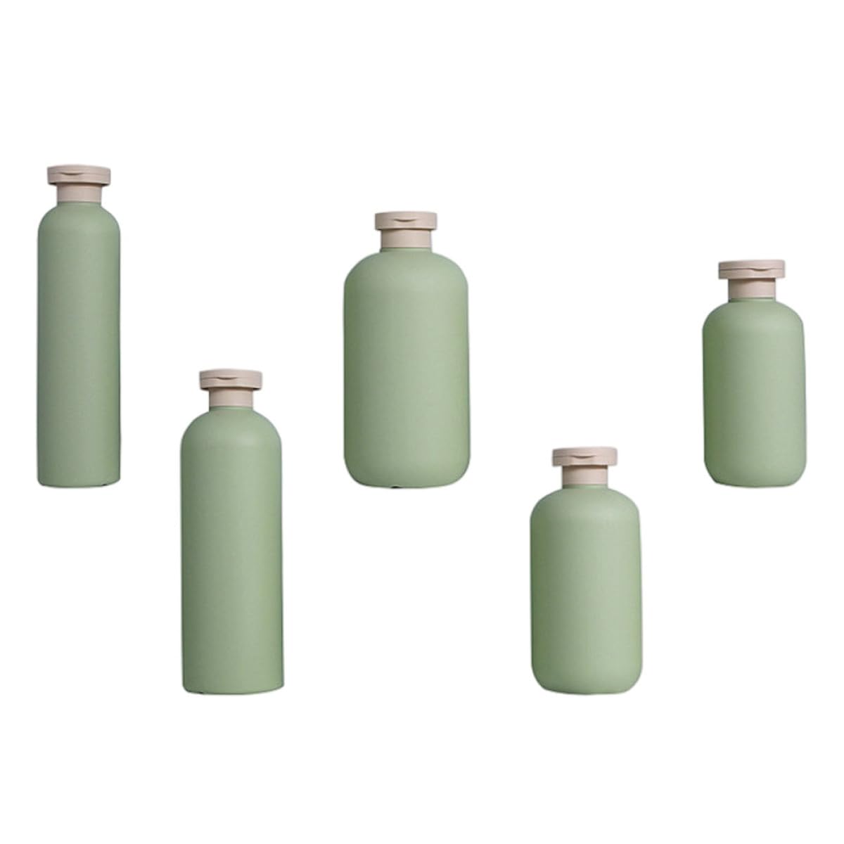 Set da 5 Flaconi Ricaricabili per Shampoo e Lozione, Bottiglie in Pe e Pp da 200-500ml, Design Semplice e Pratico, per Uso Domestico da Viaggio