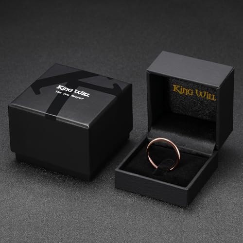 Image of King Will Men's Women's Tungsten Carbide Ring 24k Gold Plated Rose Gold Plated Domed Polished Finish Wedding Band