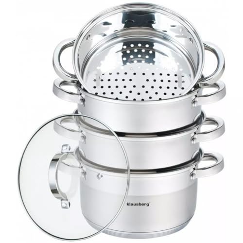 Mantowarka Dampfkocher 20cm Set Induktion Kochtopf Dampfgarer Glasdeck