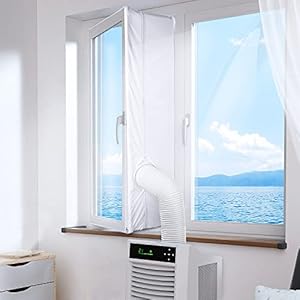 Fiitas Sellador de ventanas para aparatos de aire acondicionado móviles 4 m, impermeable, color blanco, para aire acondicionado (400 cm)