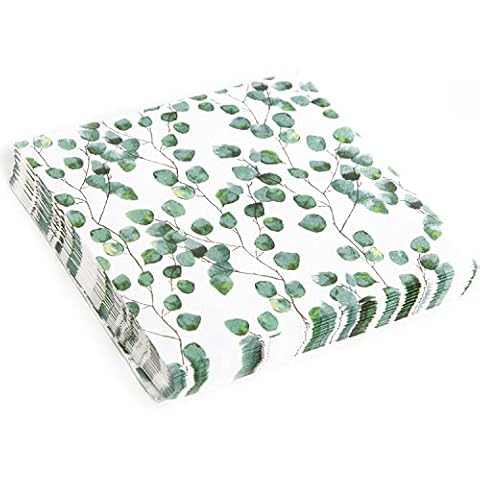 Logbuch-Verlag Pack de 20 servilletas de papel con flores verde eucalipto Cover