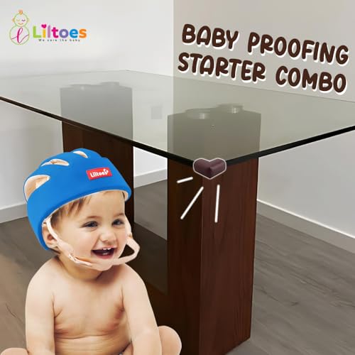 Image of Baby Safety Products Combo | LILTOES Baby Head Protector + Edge Guard for Safety of Kids 6M to 3 Years | Baby Safety Helmet with Corner Guard Protection (Royal Blue+Corner)