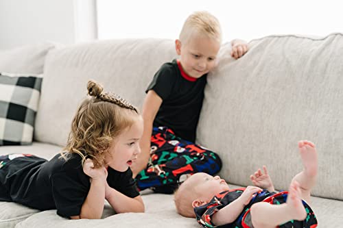 IFFEI Matching Family Pajamas Sets Christmas PJ's with HOHOHO Print Pet Size Bandana Large Black4