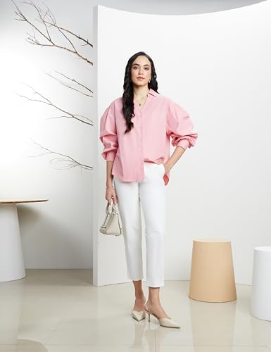 Image of Symbol Premium Women's Oversized Smart Casual Cotton Shirt (Available in Plus Sizes)