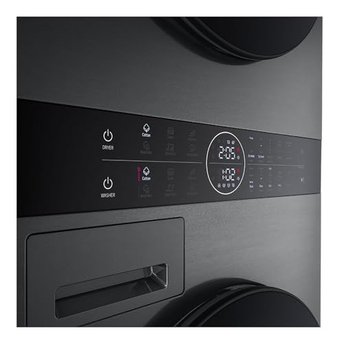 Image of LG 13 /10Kg WashTower Smart Washer Dryer, AI Direct Drive, Platinum Black FWT1310PB