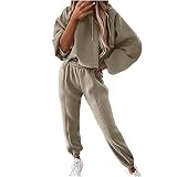 2 Piece Outfits for Women Lounge Sets Long Sleeve Sweatshirt and Sweatpants Sweatsuit Casual Cozy Kn