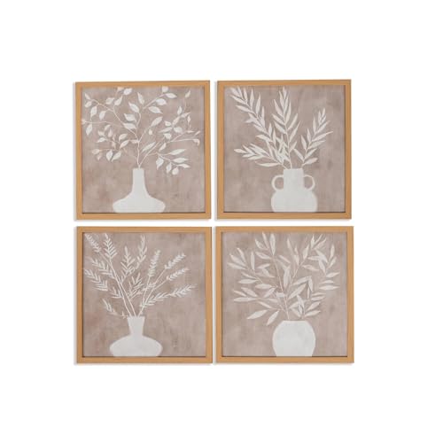Set de tableaux jarrones en toile et bois pour entrée - 2