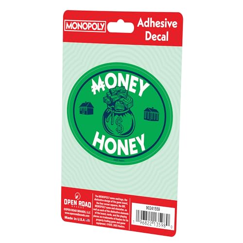 Image of Hasbro Monopoly Money Honey Adhesive Vinyl Decal - Fun Monopoly Sticker for Water Bottle or Laptop