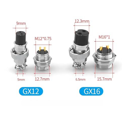 Connecteur GX16 femelle plaqué or 8 broches de haute précision