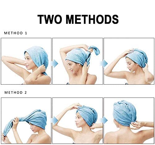 Image of SHOORAAY Microfiber Women's Plain Pattern Hair Towel Wrap 400 GSM, Absorbent Towel Hair-Drying Bathrobe Magic Hair Warp Towel Super Quick Hair Drying Cap Towel -Pack of 1 (Purple)