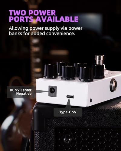 Image of LEKATO Delay Digital Guitar Effect Pedal with Tape Temps, LoFi, dTAP, Reverse Delay Pedal with Hardware Bypass for Electric Guitar (EP-04)