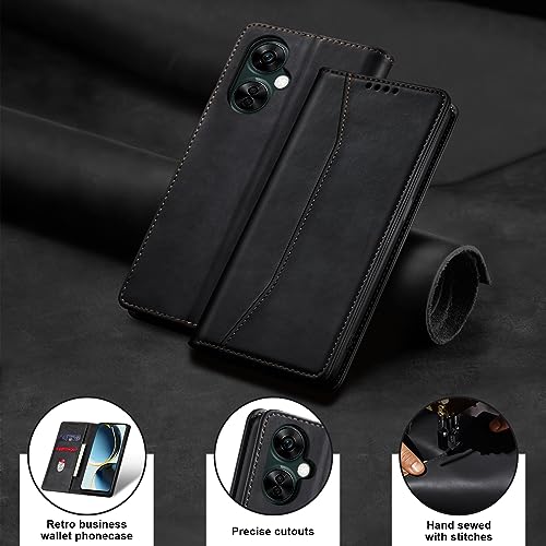 Image of Jasonyu Flip Wallet Case for OnePlus Nord N30 5G,Black