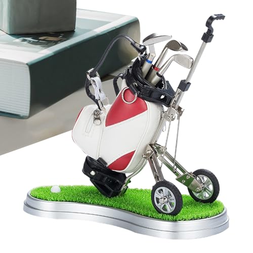 Stylos de club de golf avec sac miniature et chariot de bureau
