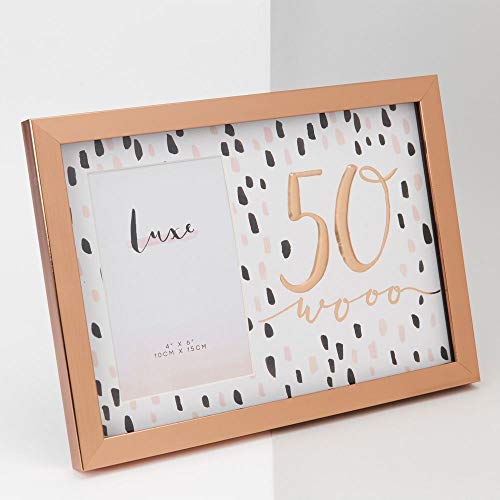 Image of 4' x 6' - Luxe Rose Gold Birthday Frame - 50
