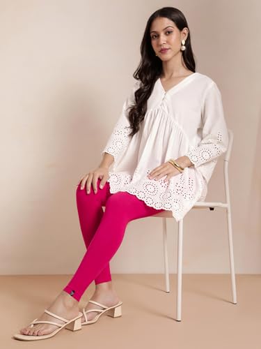 Image of TWIN BIRDS Super Stretchable Cotton Elasthane Fabric Ankle Length Leggings for Women