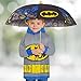DC Comics Boys Umbrella And Poncho Raincoat Set, Batman Boys Rain Wear For Toddler Ages 2-4 Or Kids Ages 4-7